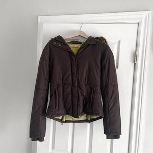 Triple Five Soul | Plum winter Jacket with faux fur hood